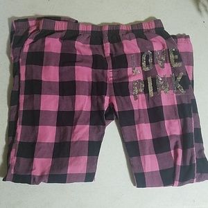 Pink by Victoria Secret plaid pajamas